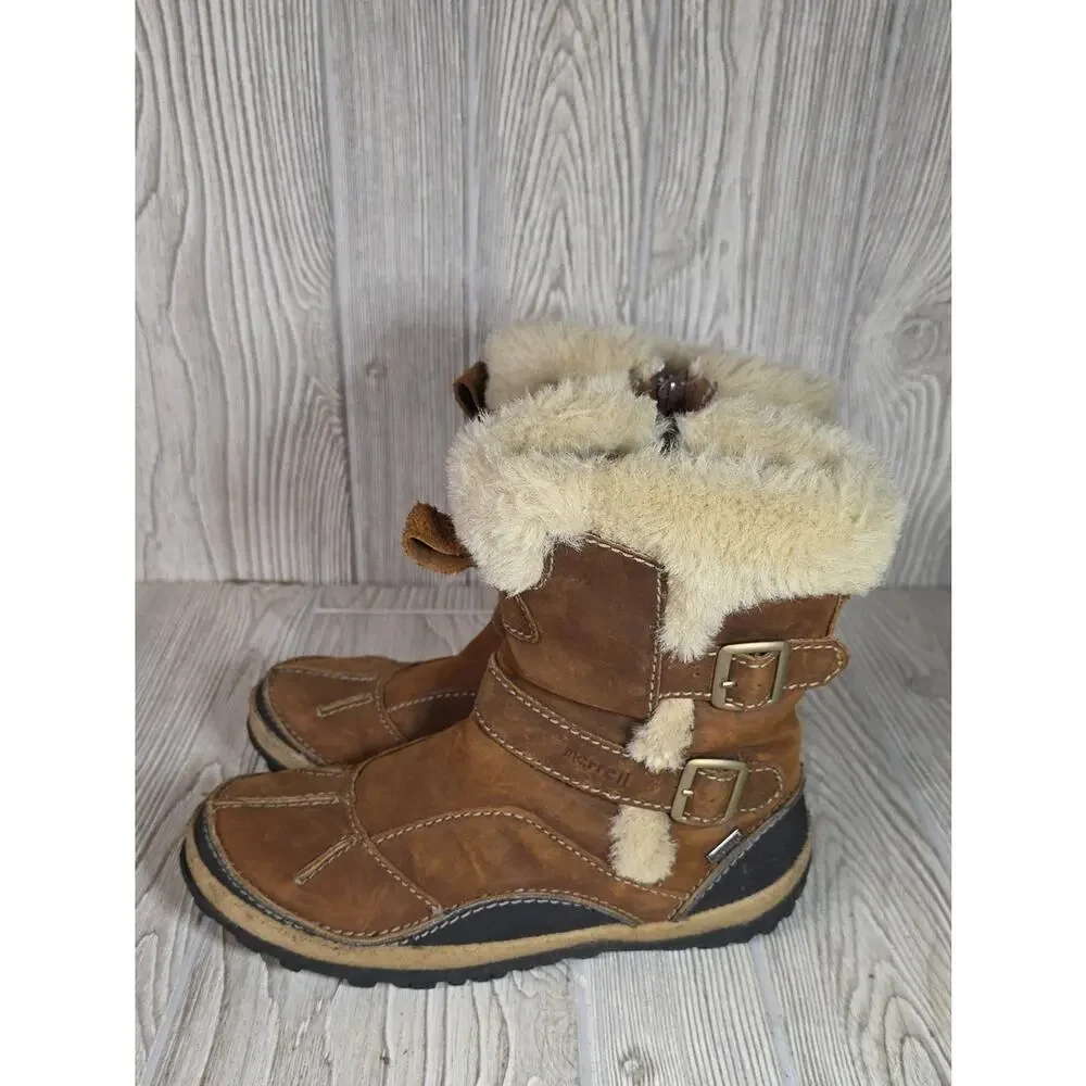 Merrell Taiga Buckle Waterproof Leather Boots Womens Size 7.5